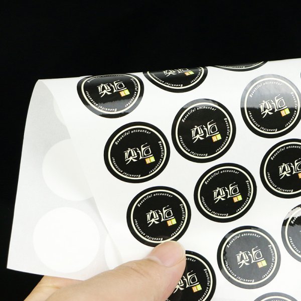 圓形封口貼不干膠 燙金透明PVC不干膠標簽貼 外賣包裝logo商標貼