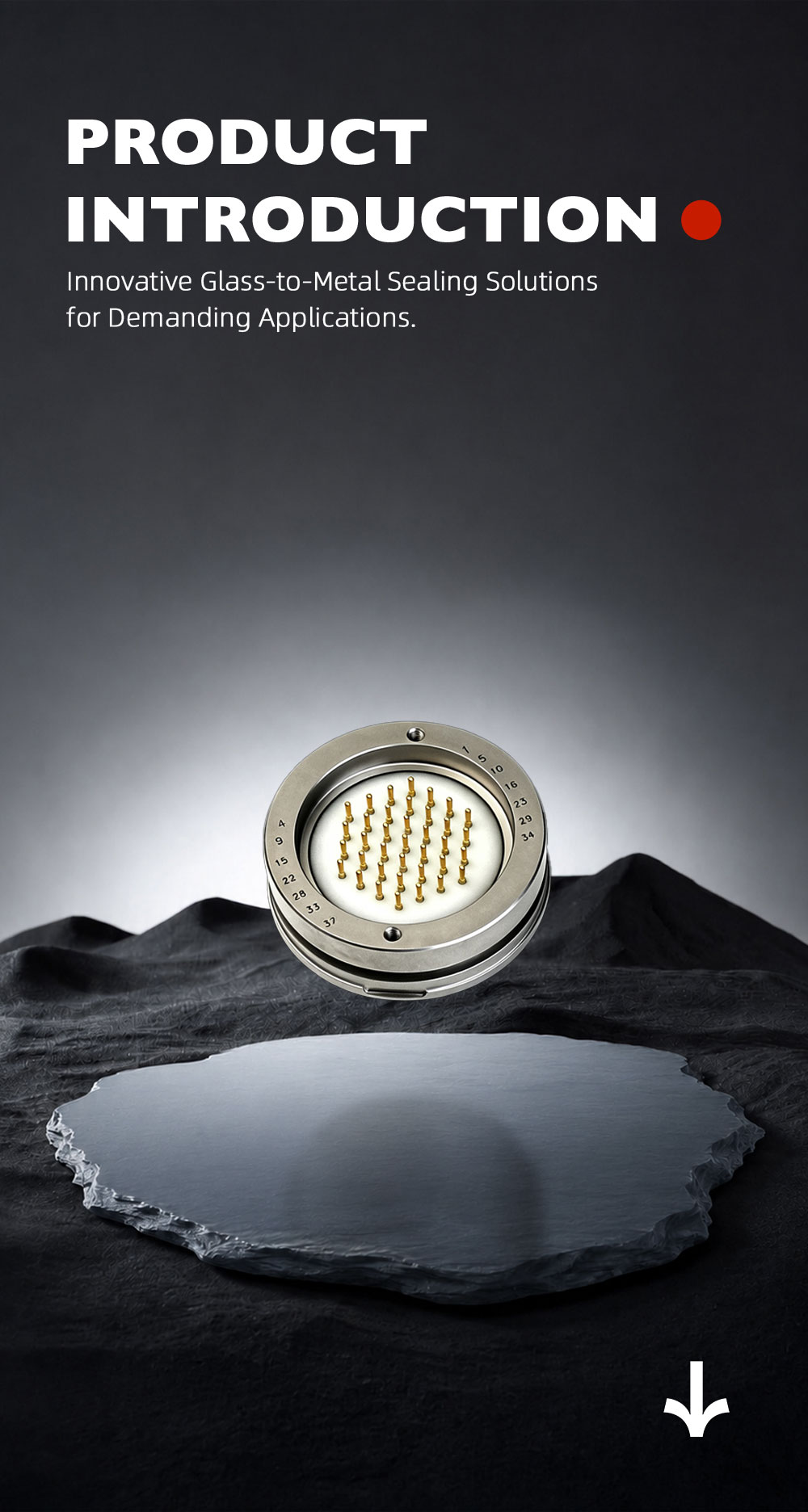 Circular Flange Marked Multi‑Pin Hermetic Connector Base