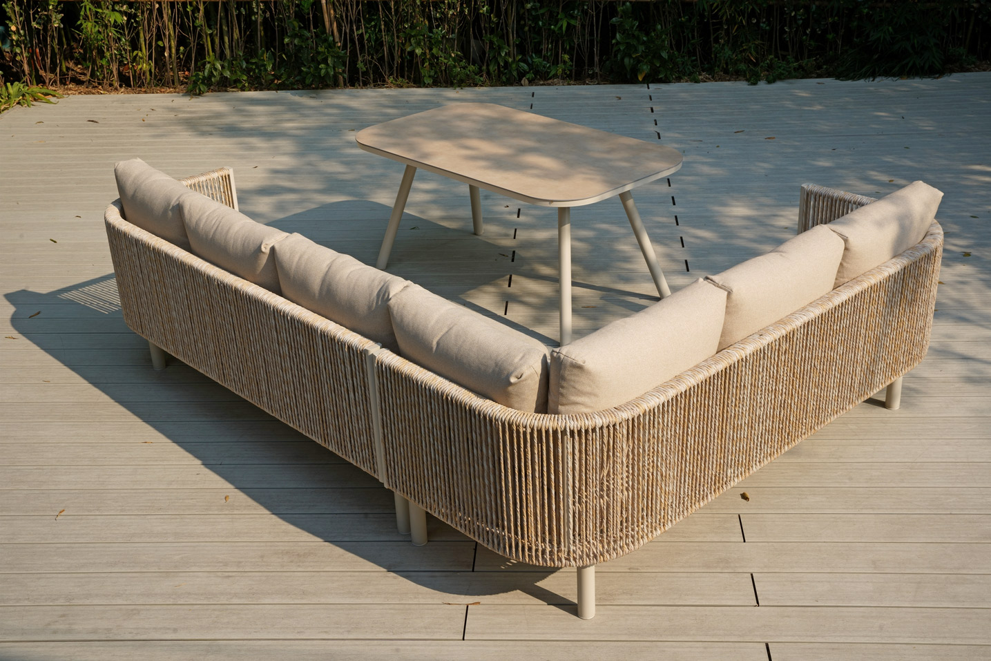 corner sofa set with low coffee table
