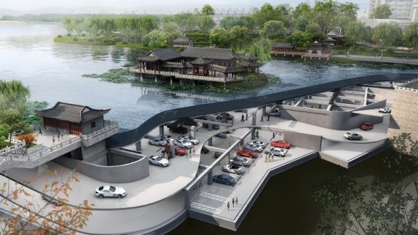 江蘇揚(yáng)州荷花池水下停車場工程