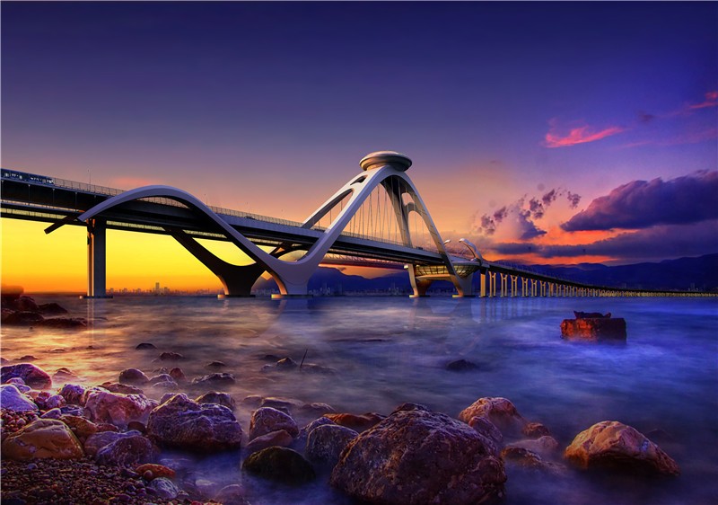 海口東海岸如意島項目跨海大橋景觀方案