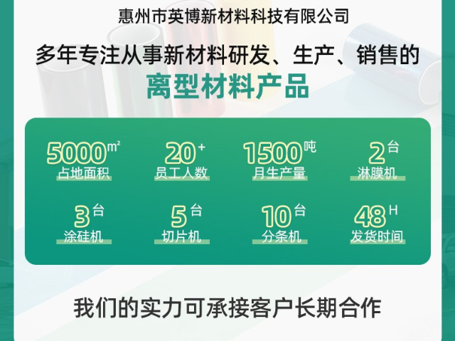 深圳啞光離型膜源頭廠家 離型膜廠家 惠州市英博新材料科技供應