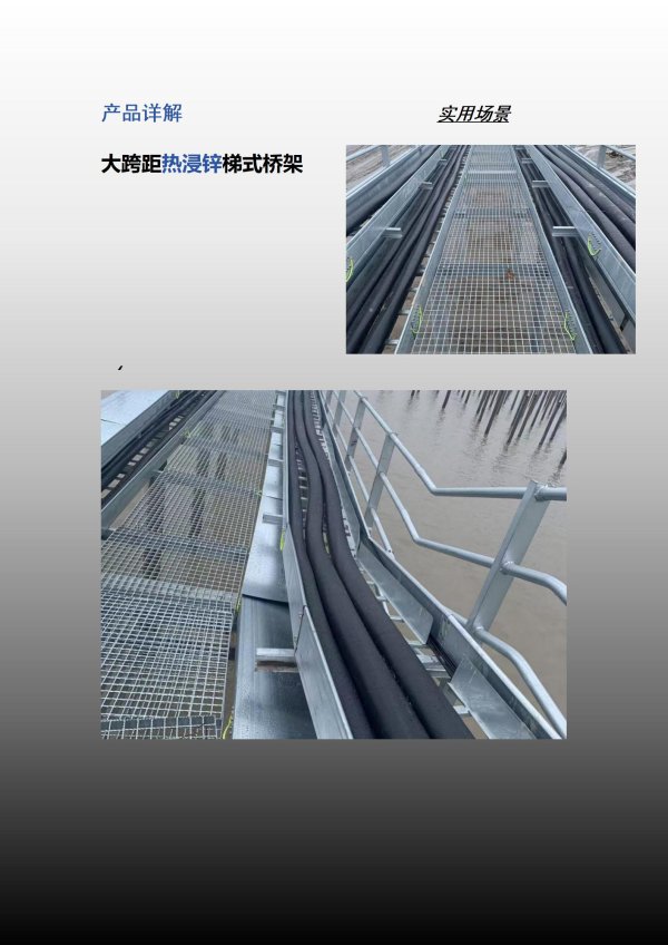 大跨距熱浸鋅梯式橋架