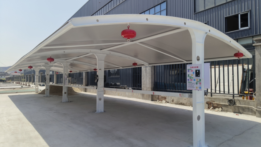 商用膜結構停車棚電話 無錫天誠智能充電供應