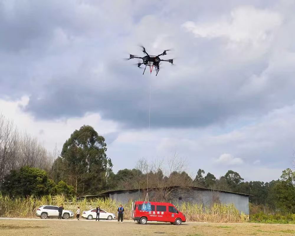 无人机水资源应急物资吊运案例
