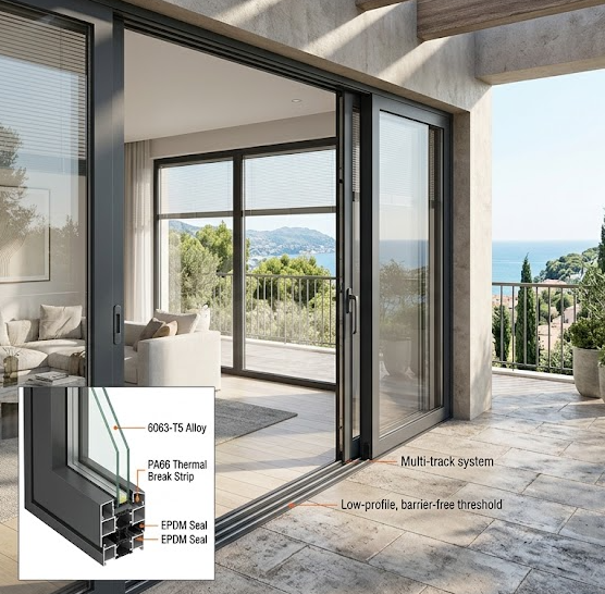 aluminum sliding glass door