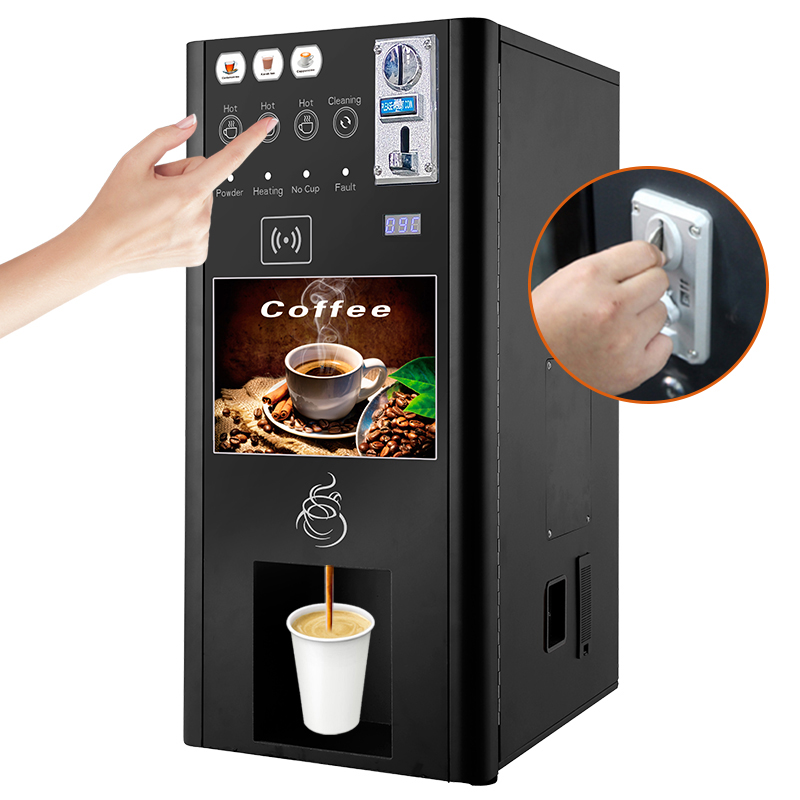 Instant Machine Smart Instant Coffee & Beverage Vending Machine | 3 Powder Tank Hot ...