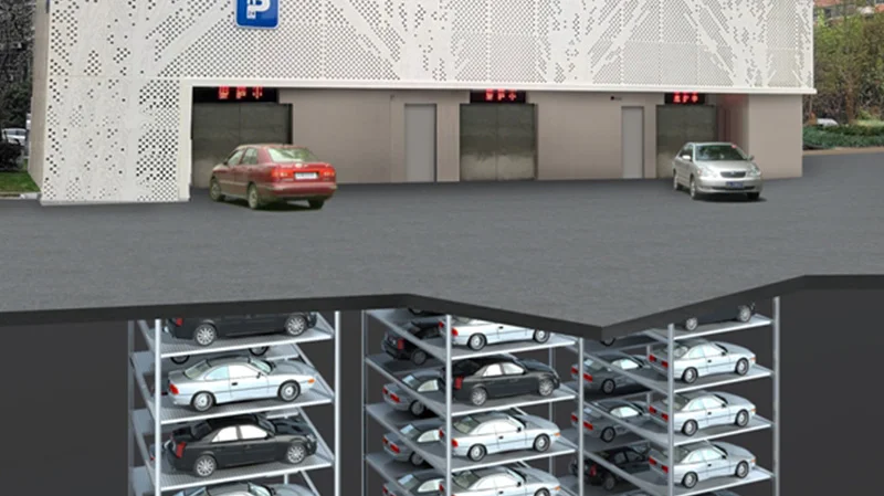 caisson vertical parking system