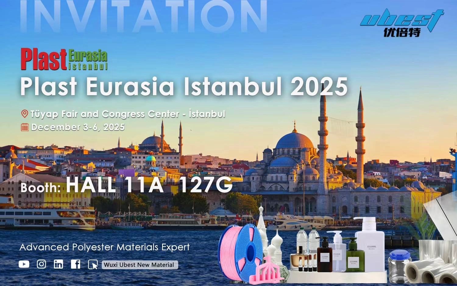 Wuxi Ubest New Material Technology Co., Ltd. to Showcase Advanced Polyester Innovations at Plast Eurasia Istanbul 2025