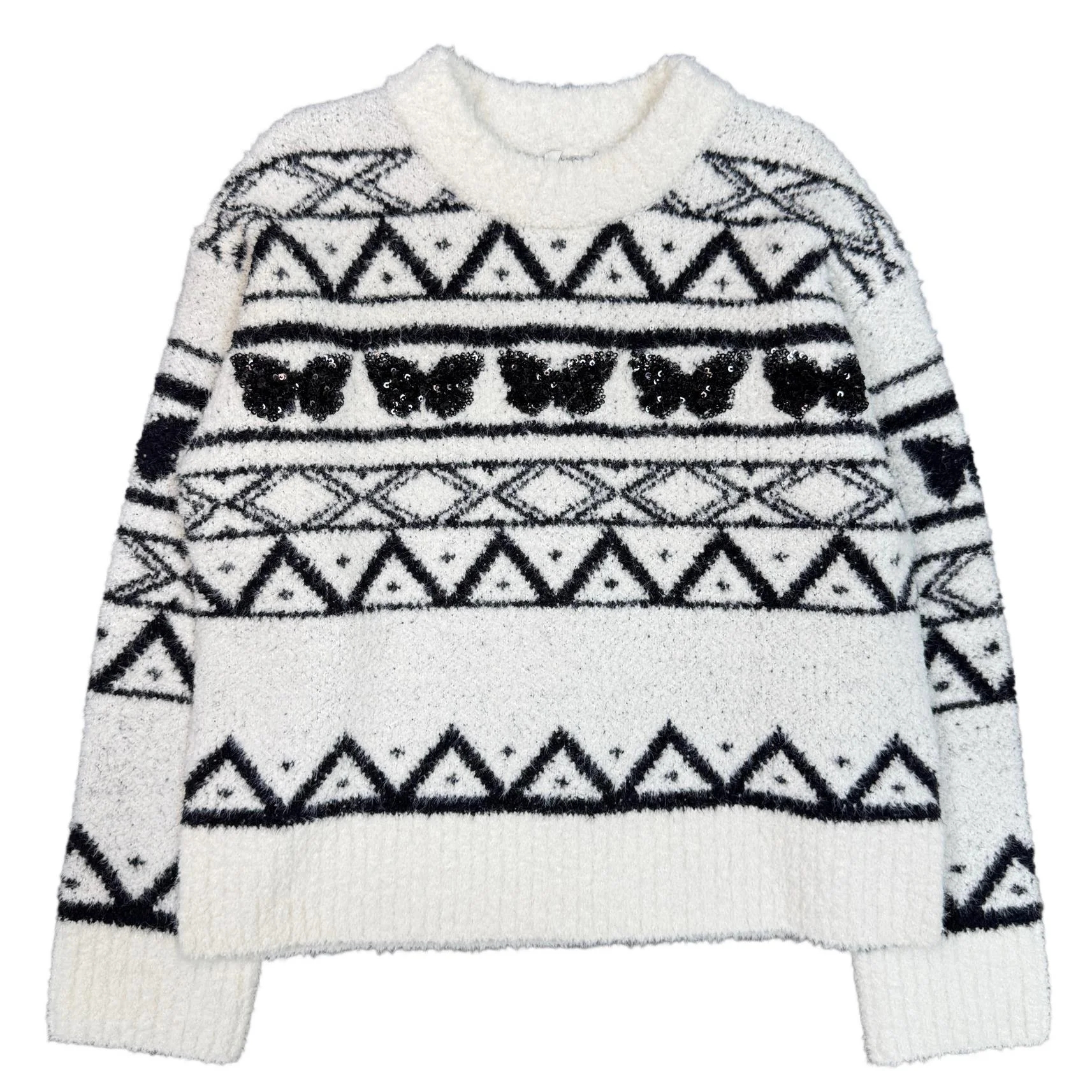 butterfly beaded kid sweater