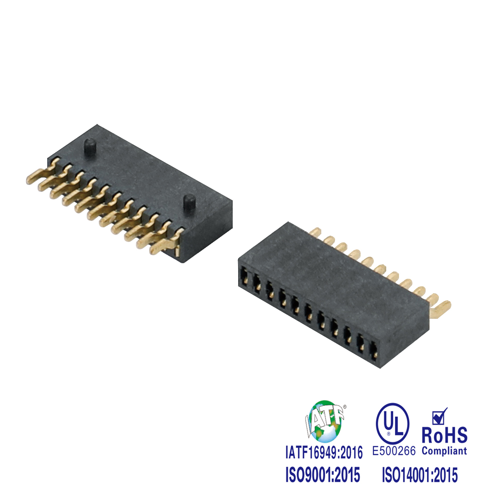  1.27間距排母 5.7塑高 單排11P 臥式SMT Y型