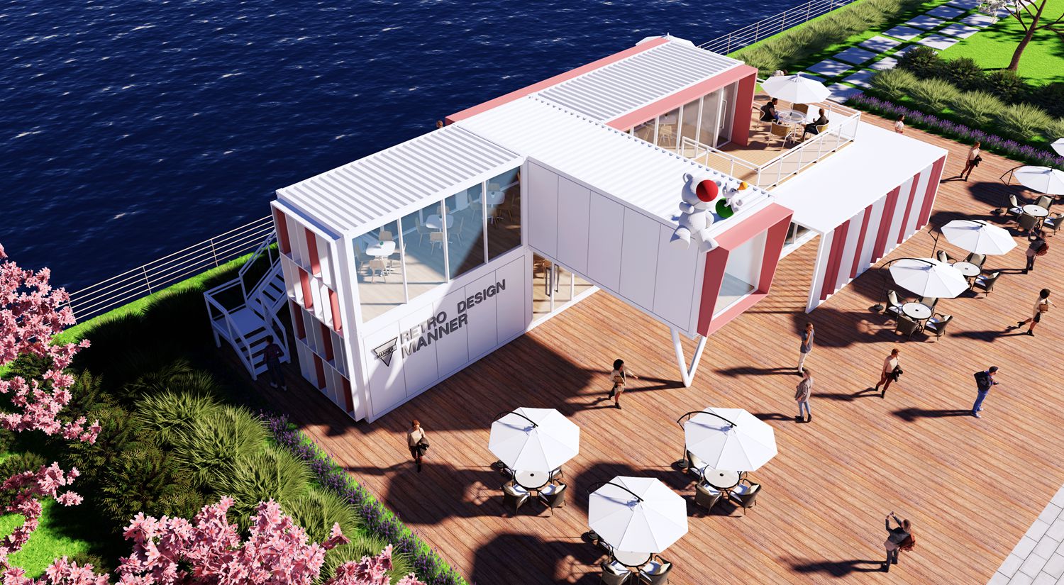 分享一組集裝箱咖啡館設(shè)計(jì)