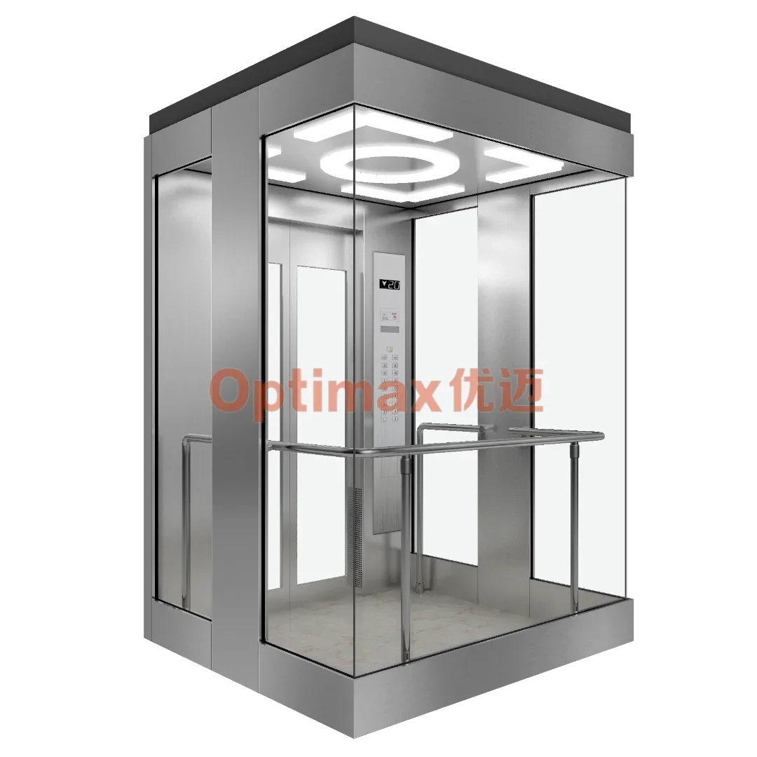 covered stainless steel sightseeing elevator
