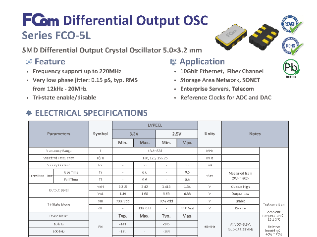 FCO-5L差分振蕩器有哪些推薦品牌,差分振蕩器