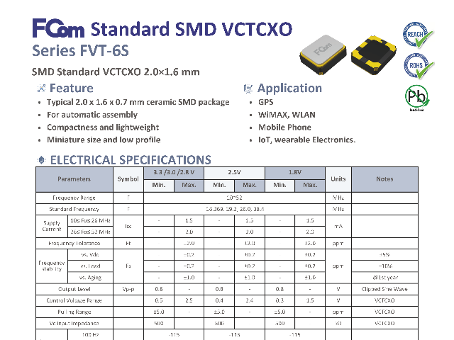 DDR接口差分TCXO系列 深圳市匯浩電子科技發(fā)展供應(yīng)