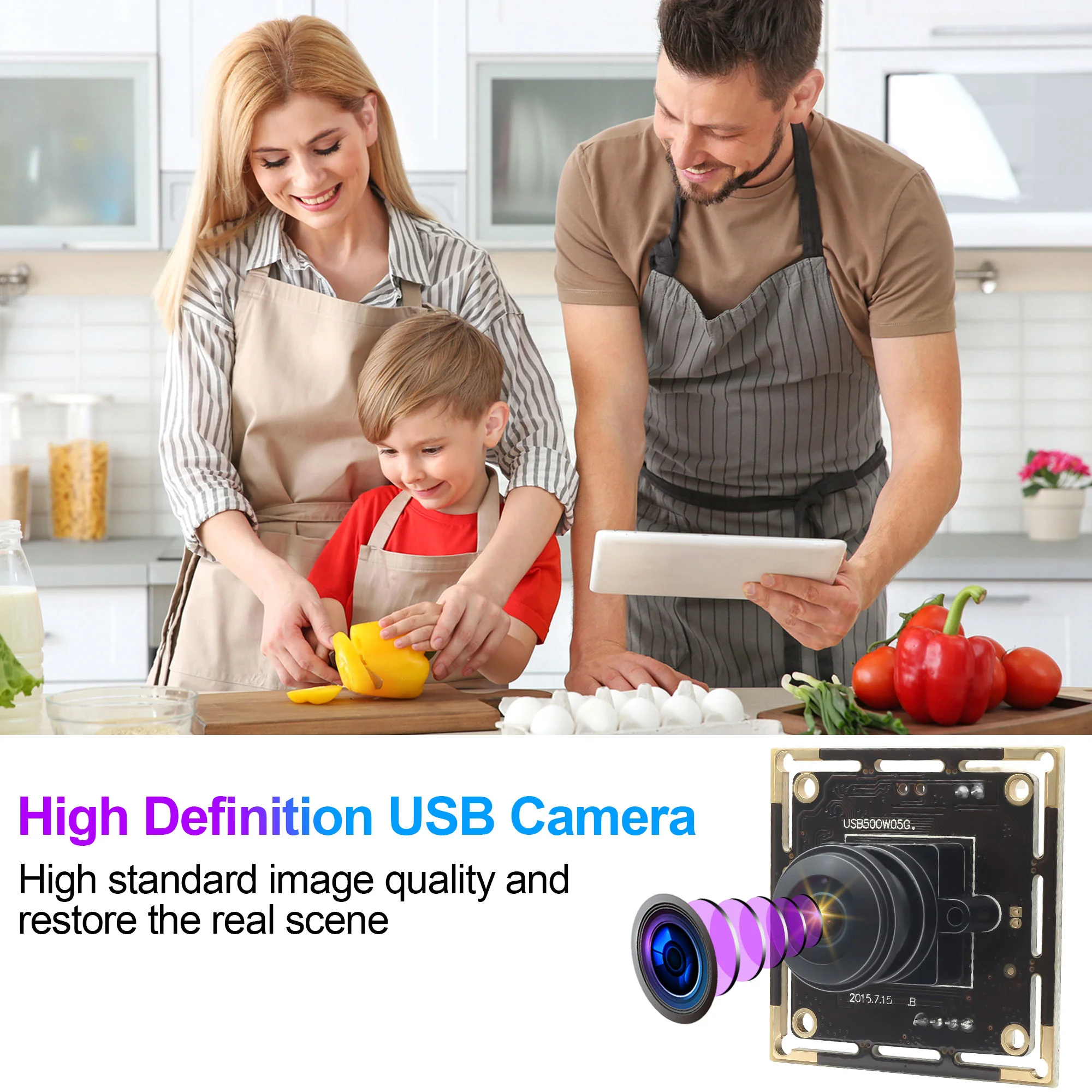 5MP High Resolution Webcam 142 degree lens HD Wide Angle USB Camera ...