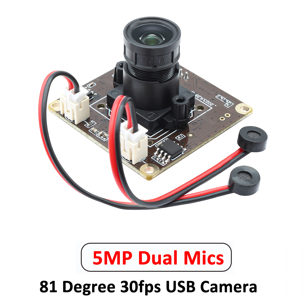 ELP 5MP 1944P Mini USB Camera Module with Built-in Dual Microphones ...