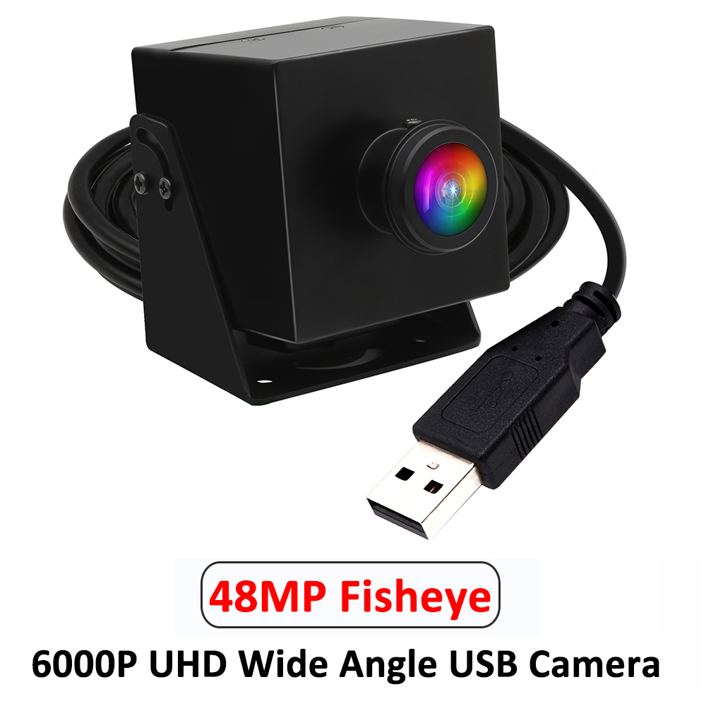 ELP 48MP USB Camera Module With Wide Angle 100 Degree No Distortion Lens IMX586 UHD UVC 6000P 8K Industrial USB Security Camera - 30