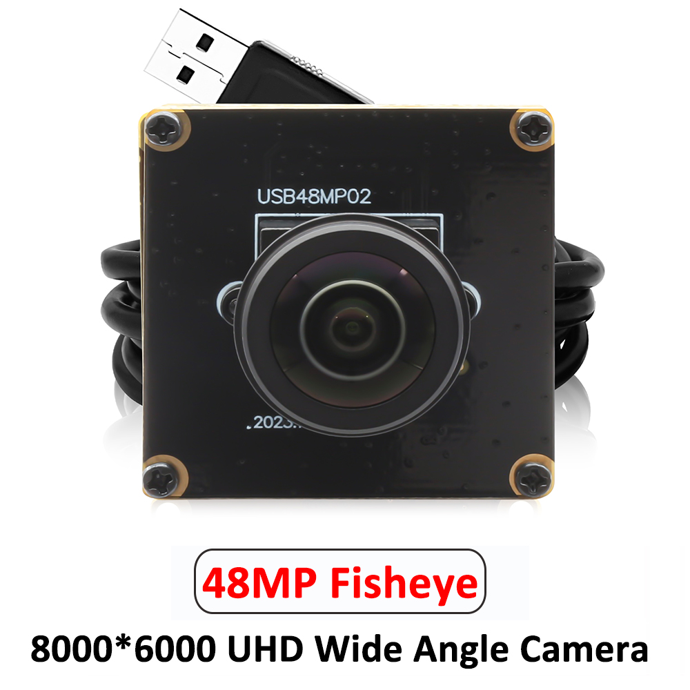 ELP 48MP USB Camera Module UHD 8000X6000P Fixed Focus Fisheye Wide ...