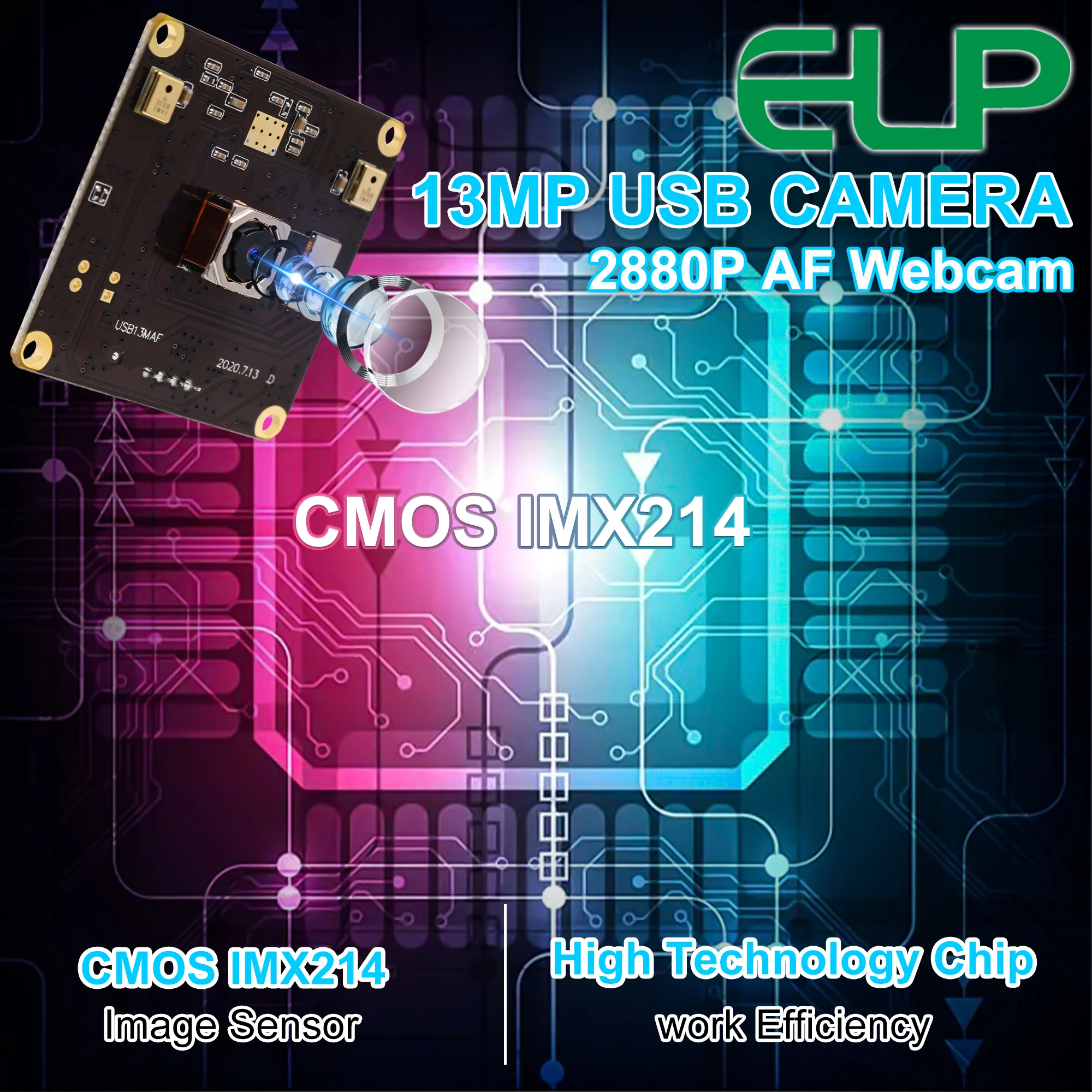 ELP 13MP Autofocus USB Camera Module with Microphone 70degree No ...