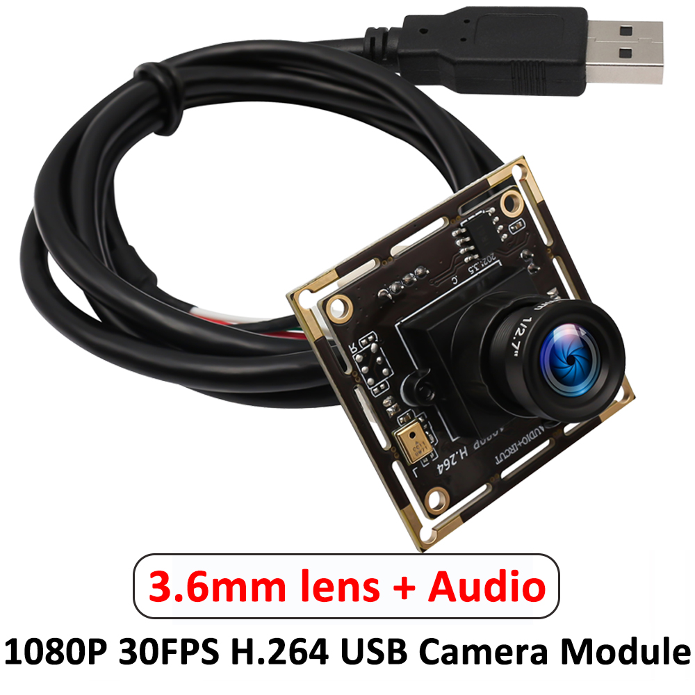 ELP 1080P 30FPS USB Camera Module with Microphone Mini Embedded USB ...