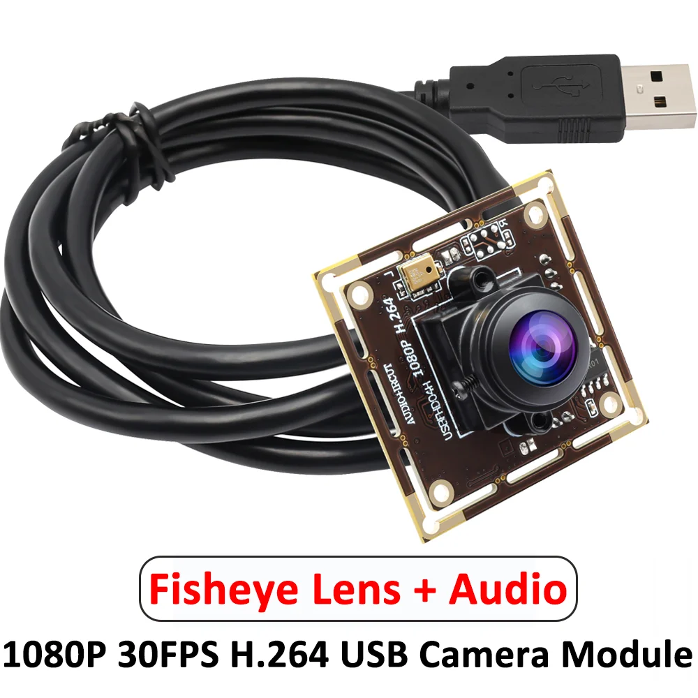 ELP Wide Angle Fisheye USB Camera 2MP 1080P 30FPS H.264 AR0330 Mini UVC ...