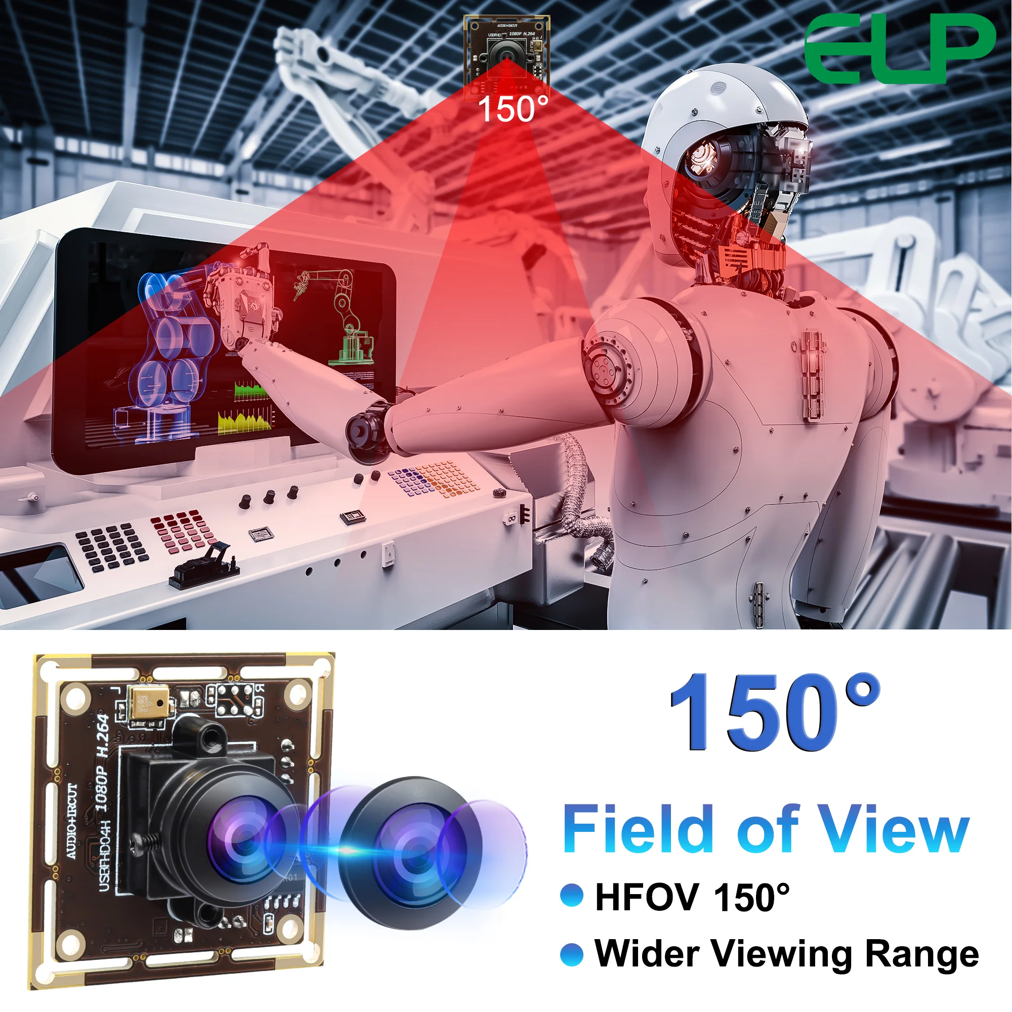 ELP Wide Angle Fisheye USB Camera 2MP 1080P 30FPS H.264 AR0330 Mini UVC ...