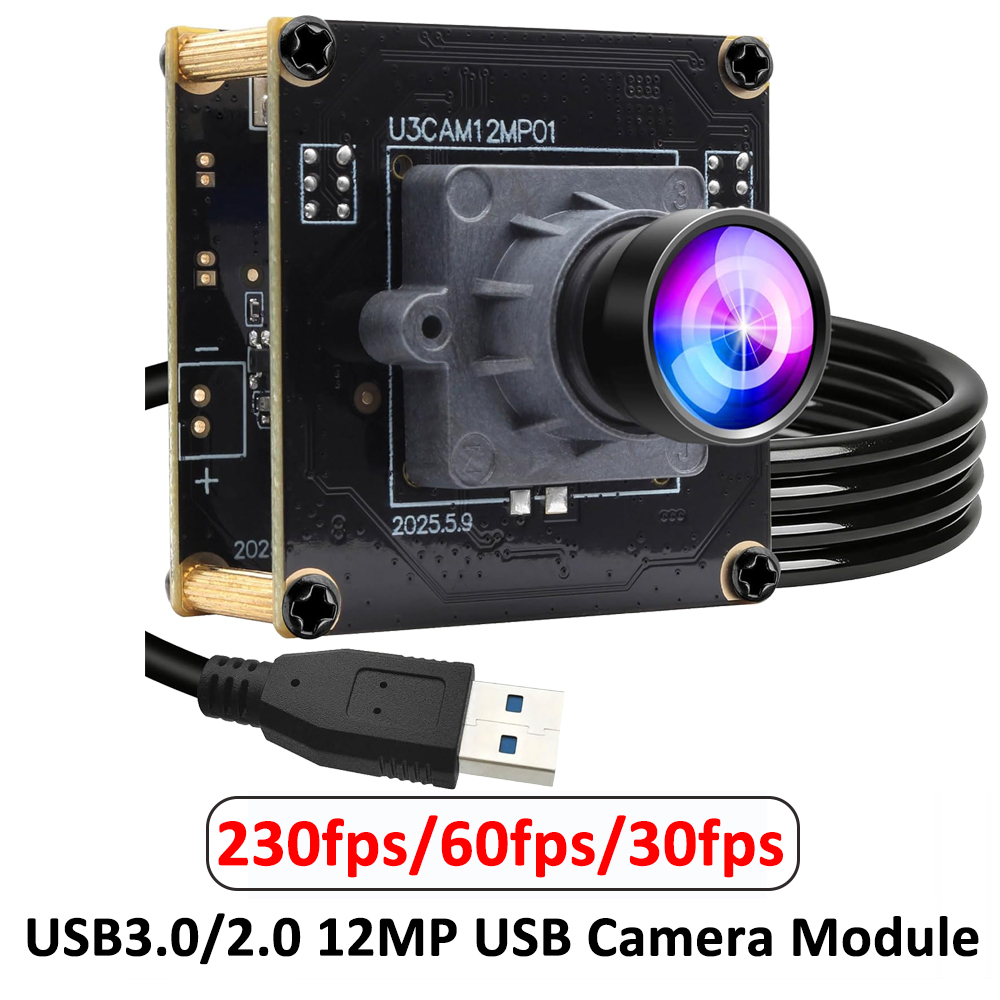 ELP High Speed USB3.0 Camera Module, 1080P/230fps, 4K/60fps, 12MP/30fps ...