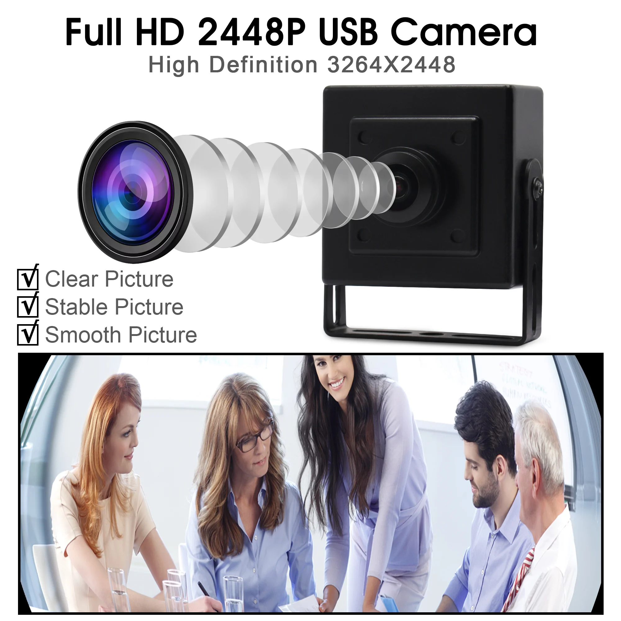 ELP Fisheye USB Camera Wide Angle 8MP USB Webcam with 180 Degree Lens ...