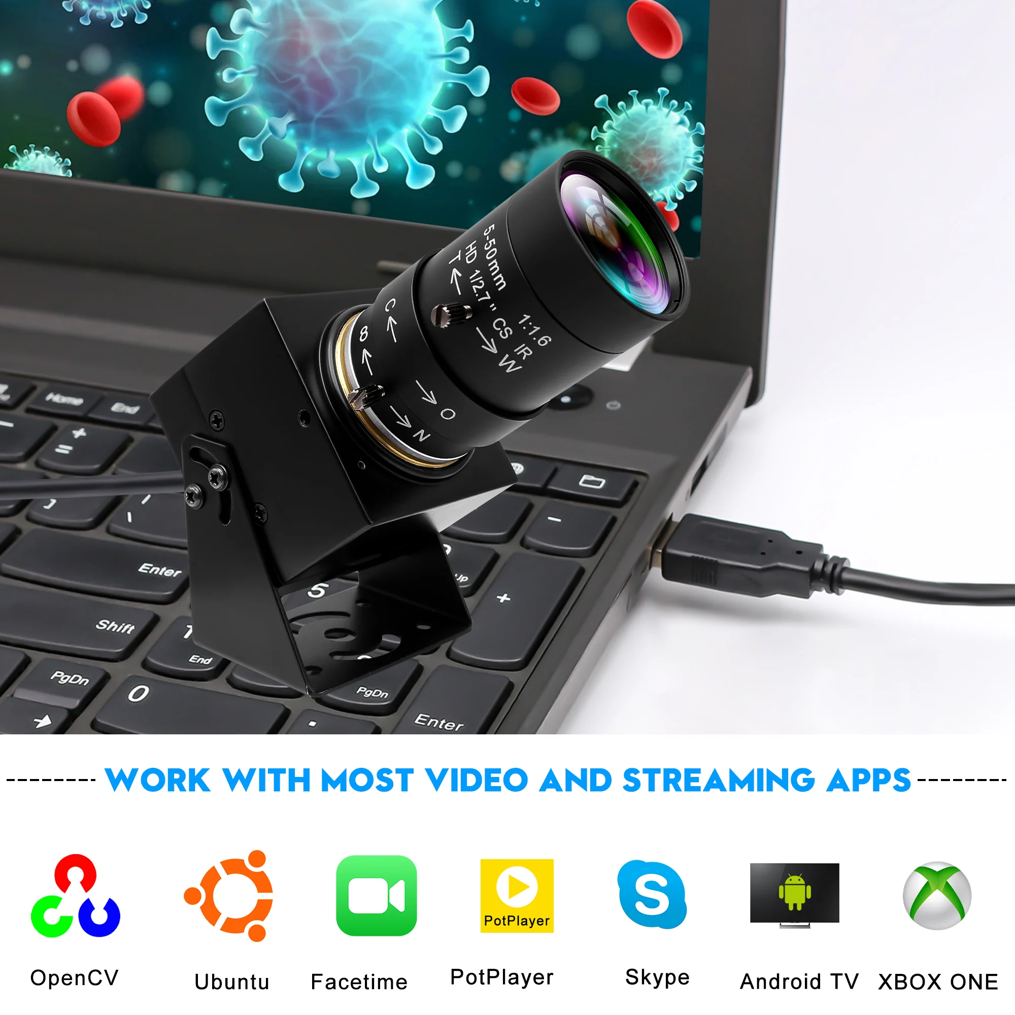 Customer Camera Shutter Computer ELP 2.3MP Global Shutter USB Camera 90FPS High Speed Camera with 5-50 ...