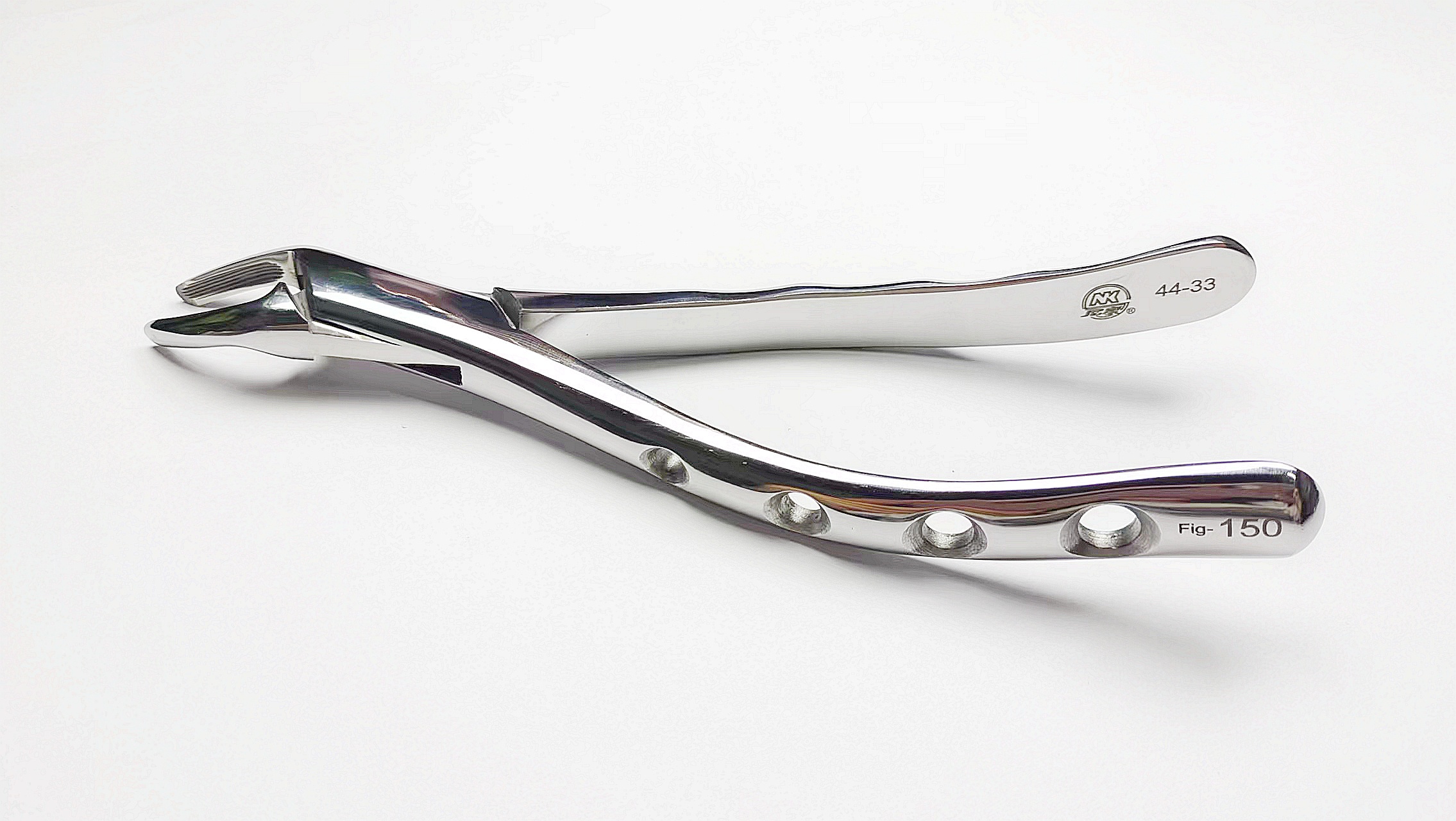 NK44-33 成人上頜前牙鉗 (波浪柄)-Extr. Forceps,Upper premolars,incisors roots new handle