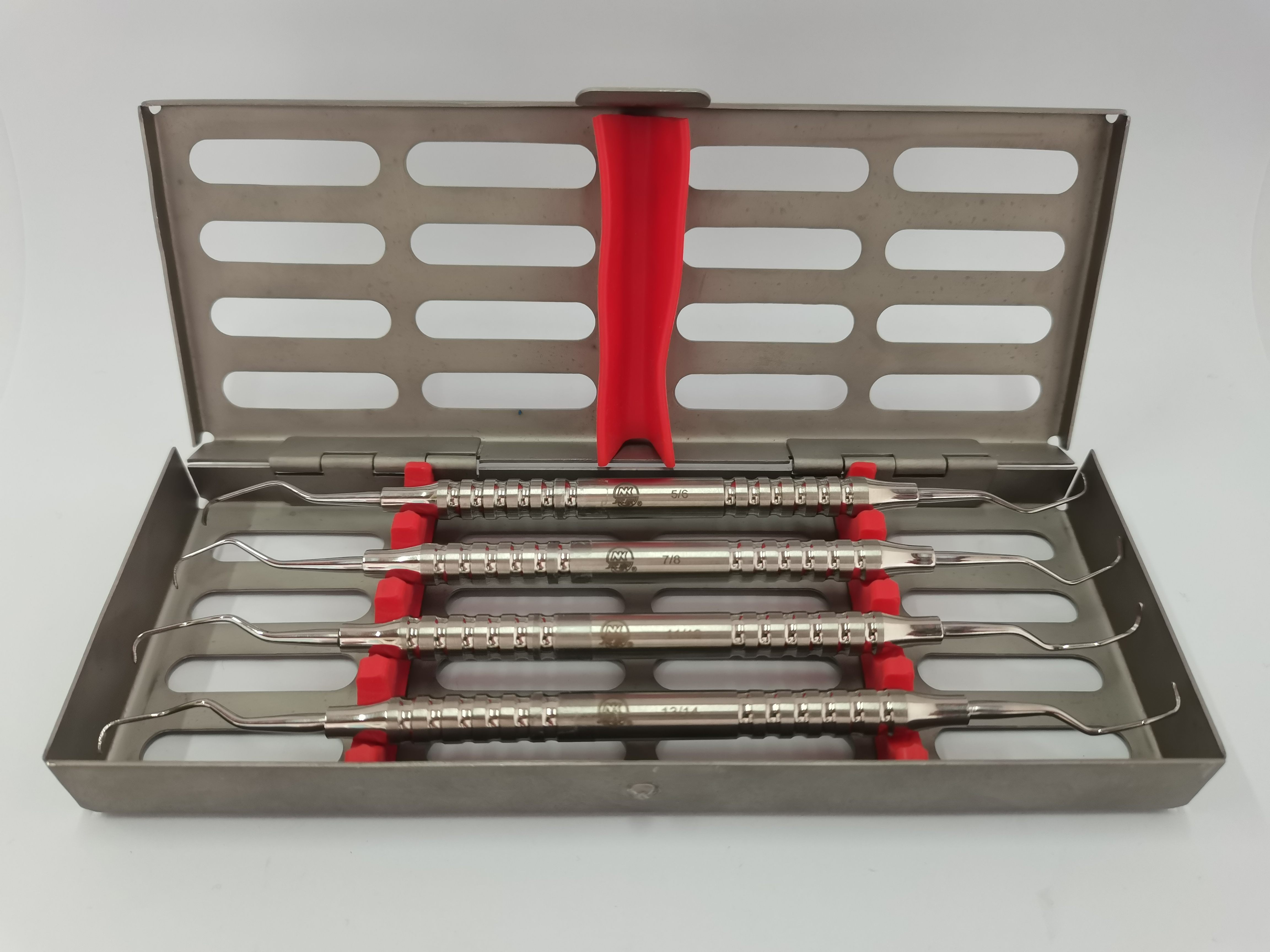 NK34-26 刮治器7件套+不銹鋼器械盒-Periodontia Instruments kit 4pcs +SS case