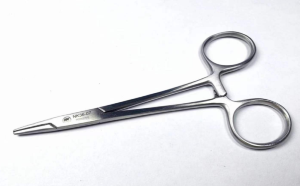NK36-07 持針鉗 蚊式 直 12cm-Needle Holders, Micro-Vascula str 12cm 
