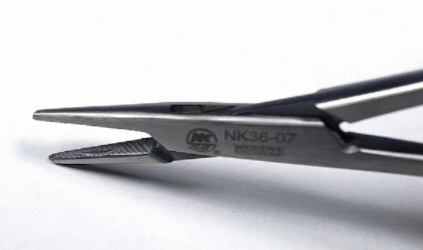 NK36-07 持針鉗 蚊式 直 12cm-Needle Holders, Micro-Vascula str 12cm 