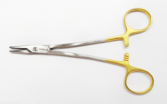 NK36-05 持針鉗 蚊式鑲嵌 直 15cm-Needle Holders, Micro-Vascula TC str 15cm 