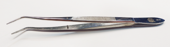NK28-07 有定位雙彎鑷 16cm- Double Curved Tweezers 16cm Positioning