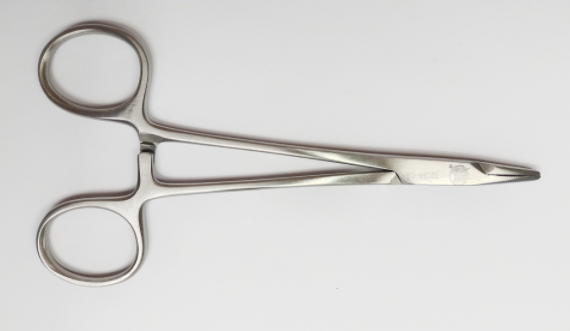 NK36-07 持針鉗 蚊式 直 12cm-Needle Holders, Micro-Vascula str 12cm 