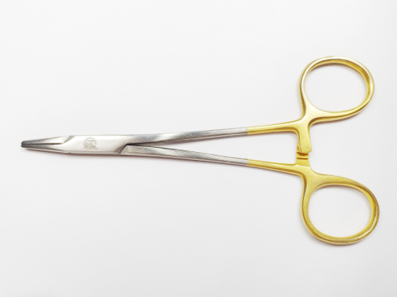 NK36-04 持針鉗 蚊式鑲嵌 直 14cm-Needle Holders, Micro-Vascula TC str 14cm 