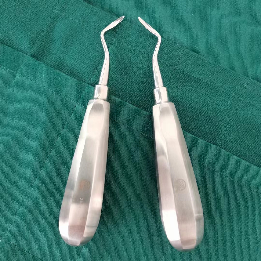 NK27-10/11/12 牙根挺 彎型 2mm/3mm/4mm（波浪柄）-Root Elevator，cvd new handle