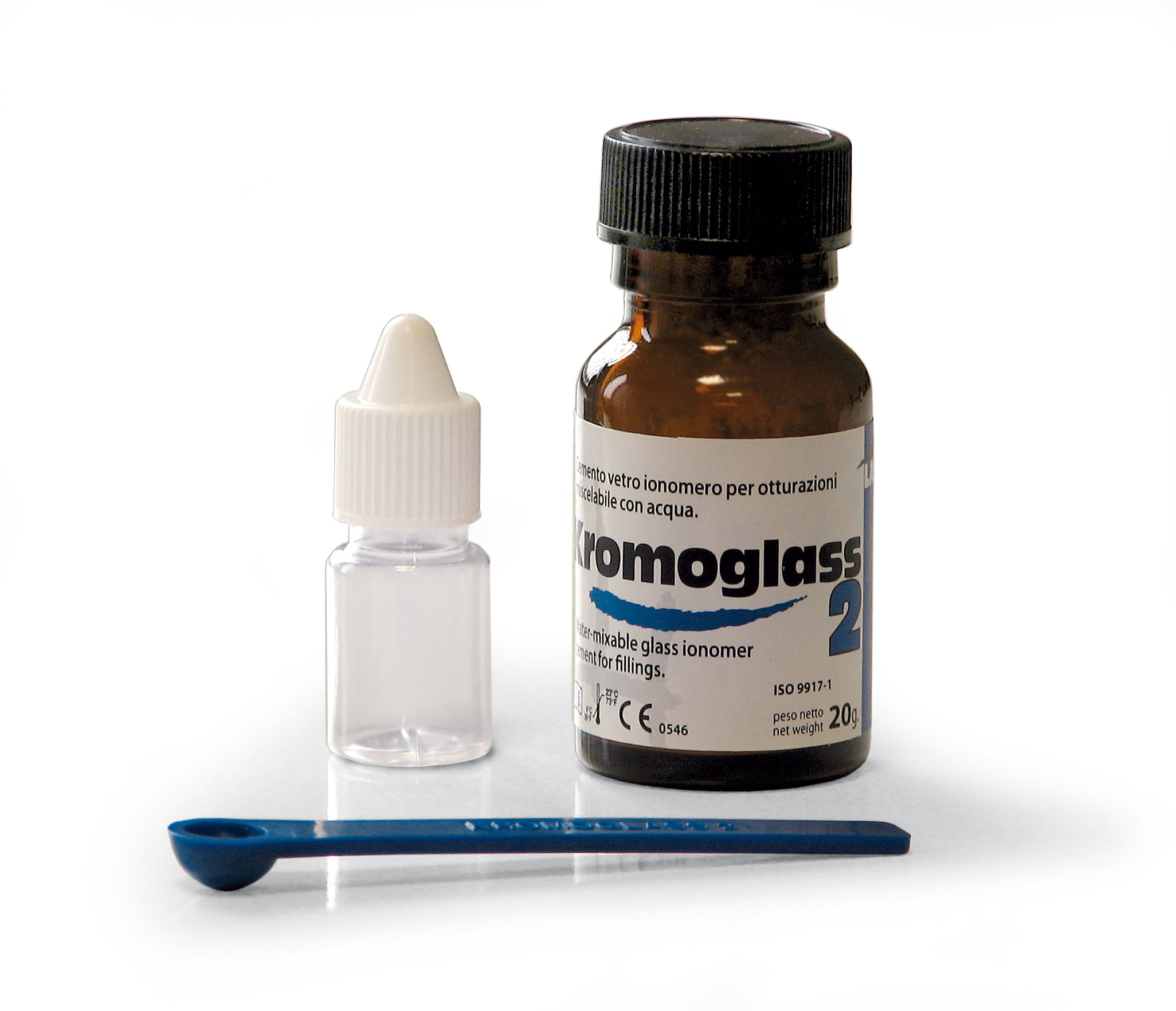 萊斯卡 Kromoglass 3 玻璃離子水門汀(單粉/單液瓶)-Glass Ionomer Cement (Powder 35g+Liquid bottle)