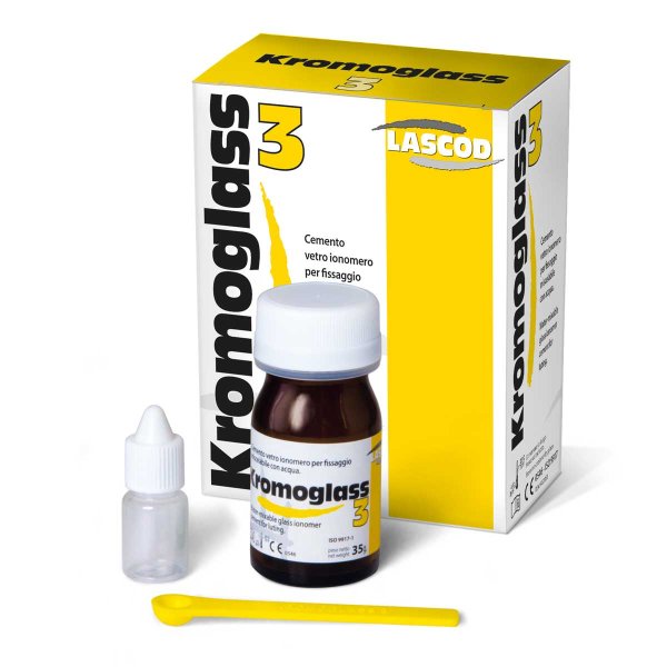 萊斯卡 Kromoglass 2 玻璃離子水門汀(單粉/單液瓶)-Glass Ionomer Cement (Powder 20g+Liquid bottle)
