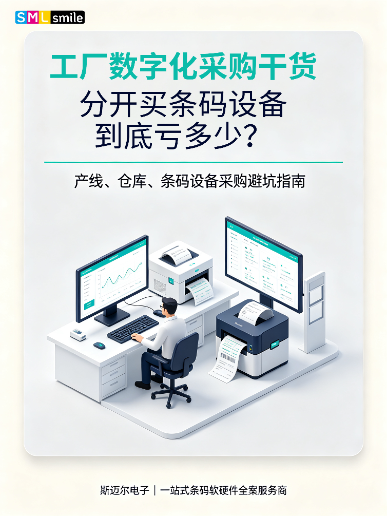 工厂数字化采购干货｜分开买条码设备到底亏多少?