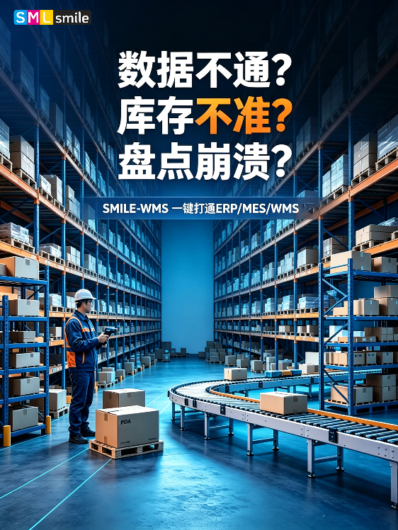 数据不通？库存不准？盘点崩溃？SMILE-WMS一键打通ERPMESWMS