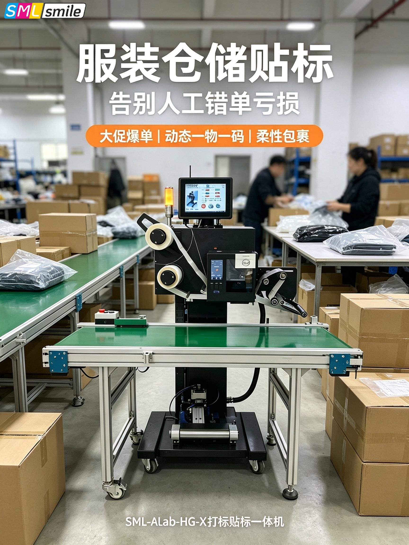 服装仓储大促破防?人工贴码亏钱又拖产能