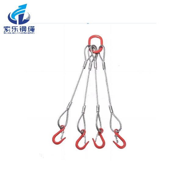 四肢鋼絲繩鉤式成套索具/Four limbs steel wire hooked sling