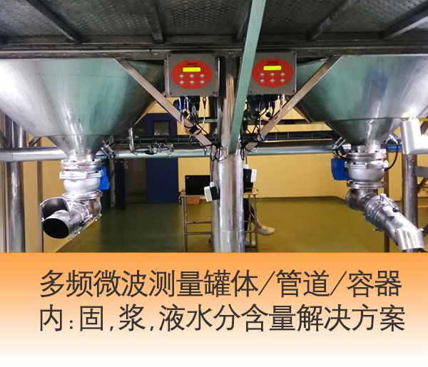 MS-570多頻微波測量罐體、管道、容器內：固、漿、液水分含量解決方案