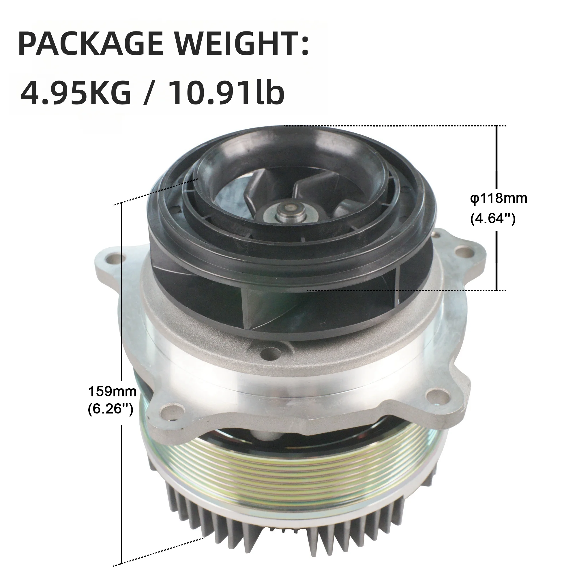 电动卡车水泵 WP8032A 冷却液泵 2267065 2184199 2184203 适用于 PACCAR 发动机 MX-13 ...