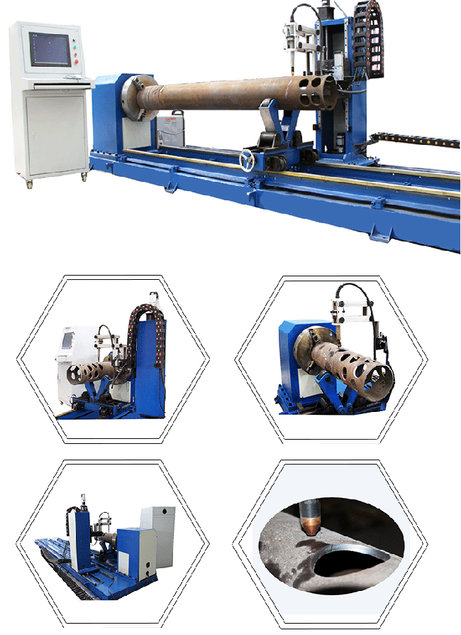 CNC4-800-6 CNC Plasma / Flame Pipe / Tube Intersecting Line Cutting Machine