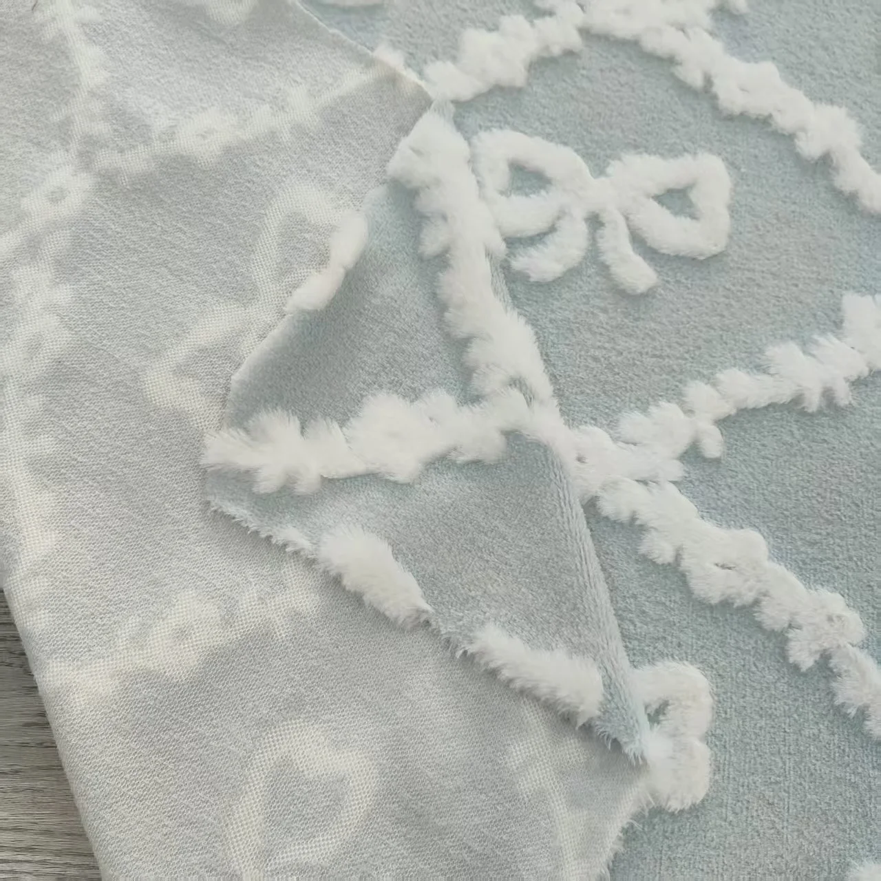 Rabbit Fur Pattern Names Jacquard Faux Rabbit Fur Fabric - Bow & Diamond Lattice by Bisummit