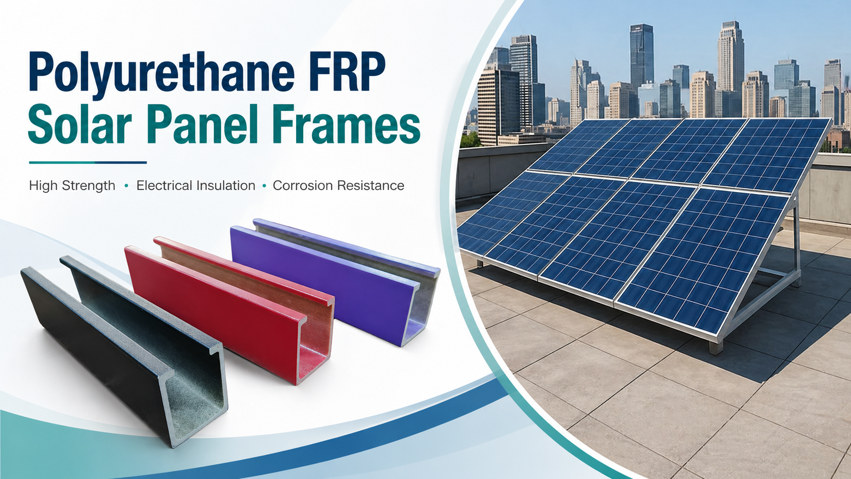 Polyurethane FRP Solar Panel Frames | PU Pultrusion Resin for PV Frames